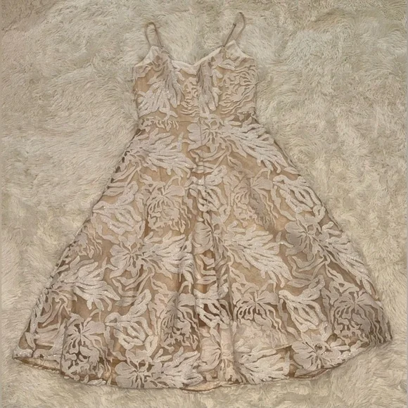 NEW Dress The Population Layla White Sequin fit and flare Dress sz M - Picture 5 of 10